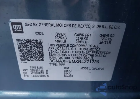 2024 Chevrolet Equinox Fwd Ls z USA, uszkodzony, nr VIN 3GNAXHEGXRL271739